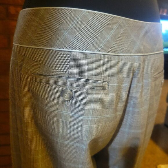 Nice West Back/Baby Blue/White Plaid Ankle Trousers - Size 8 - Picture 3 of 11